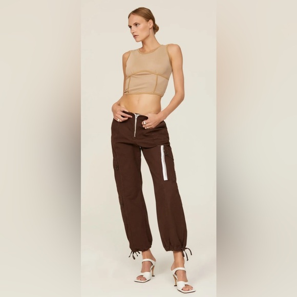 Louna Tops - Louna Women’s Brown Corset Crop Top, Medium